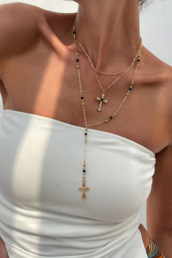 Layered Cross Pendant Necklace