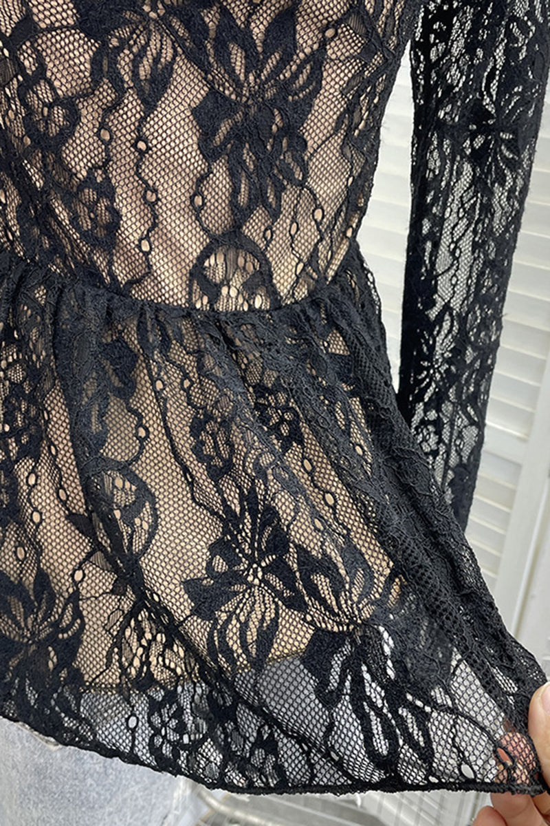 Elegant Lace Long Sleeve Top