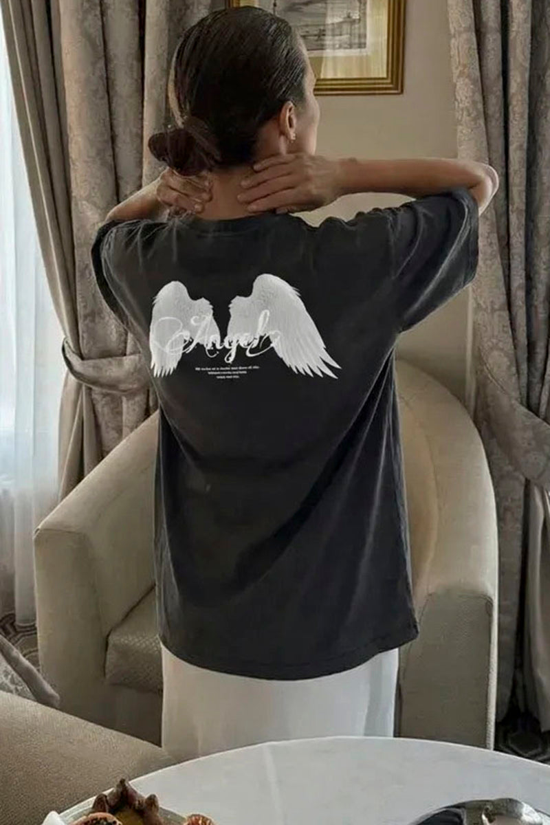 Wing Print Oversized T-Shirt