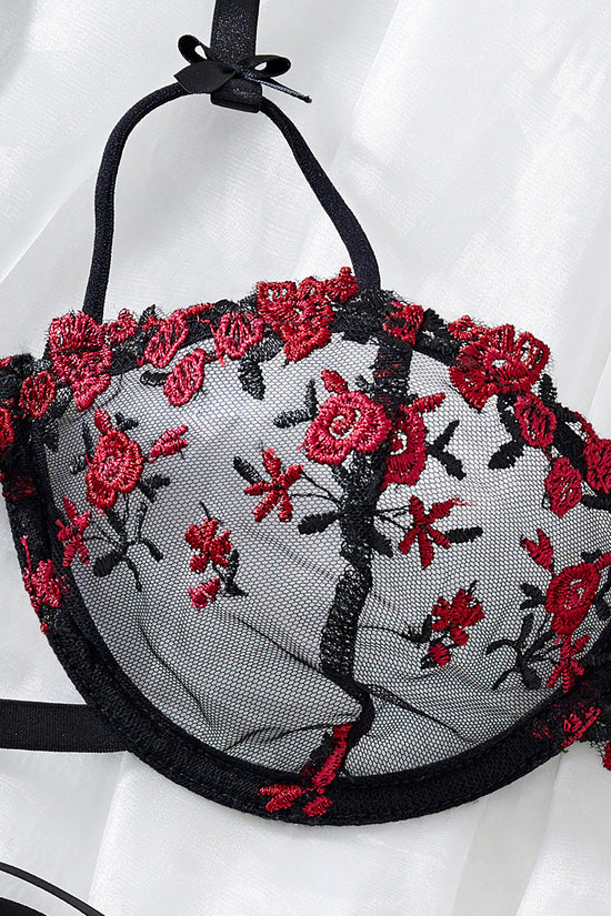 Floral Detail Lingerie Set