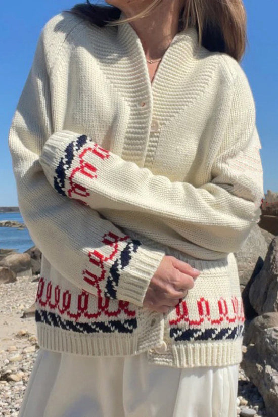 Whale Button-Front Cardigan
