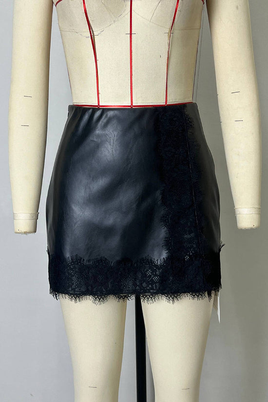 Lace Trim Mini Skirt with Elegant Style
