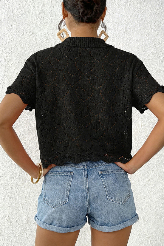 Chic Crochet Button-Up Cover-Up