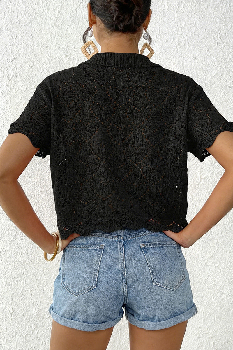 Chic Crochet Button-Up Cover-Up
