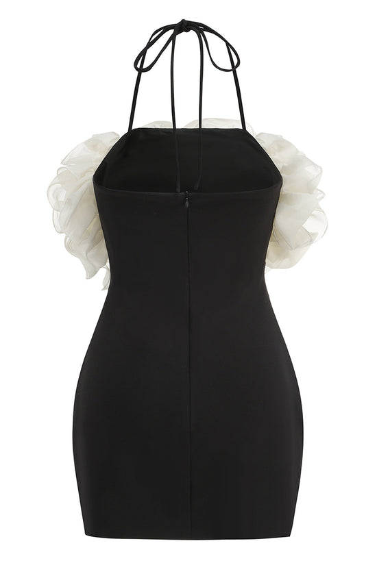 Sleeveless Bodycon Dress with Floral Detail