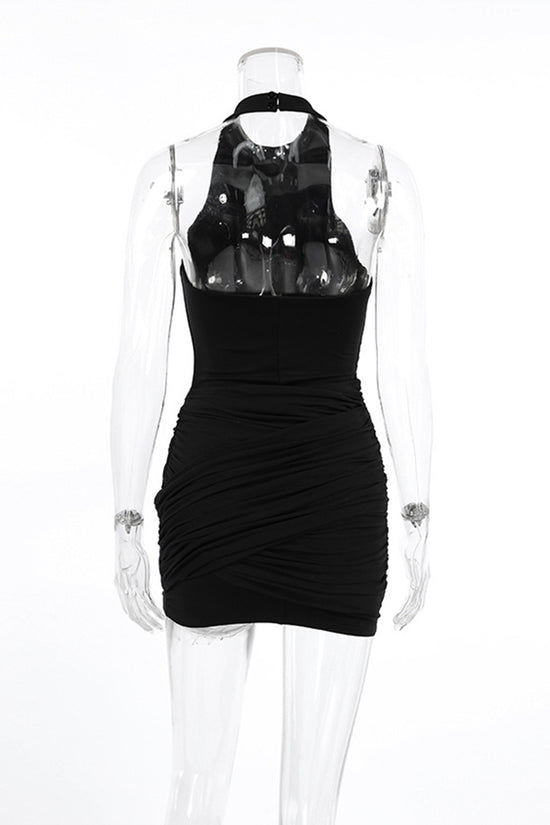 Sleeveless High-Neck Bodycon Dress