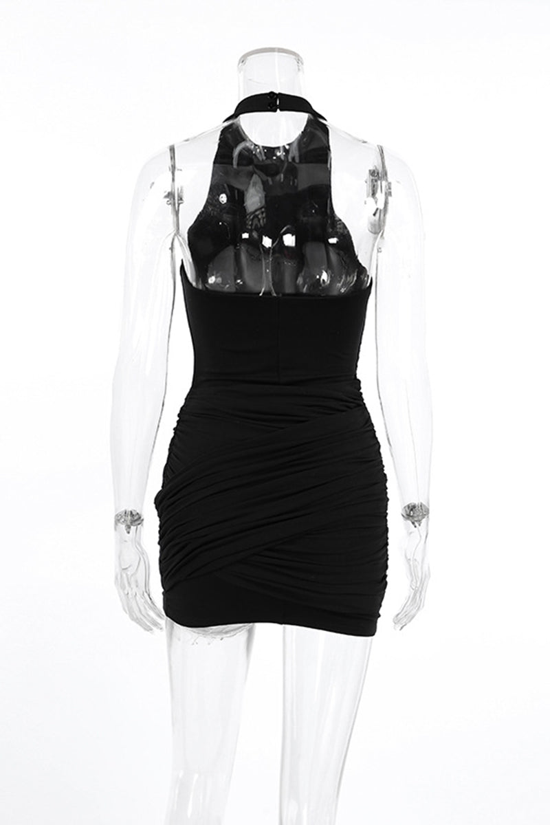 Sleeveless High-Neck Bodycon Dress