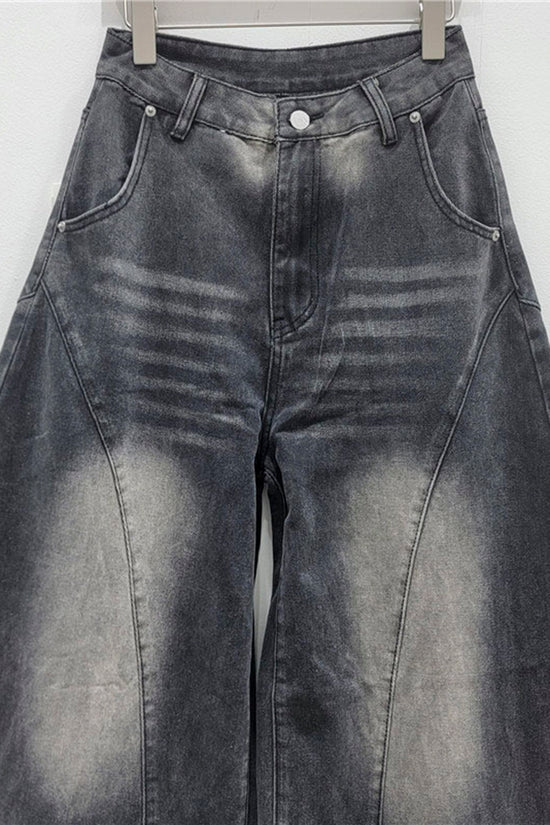 Trendy Barrel Jeans with Cuffed Details