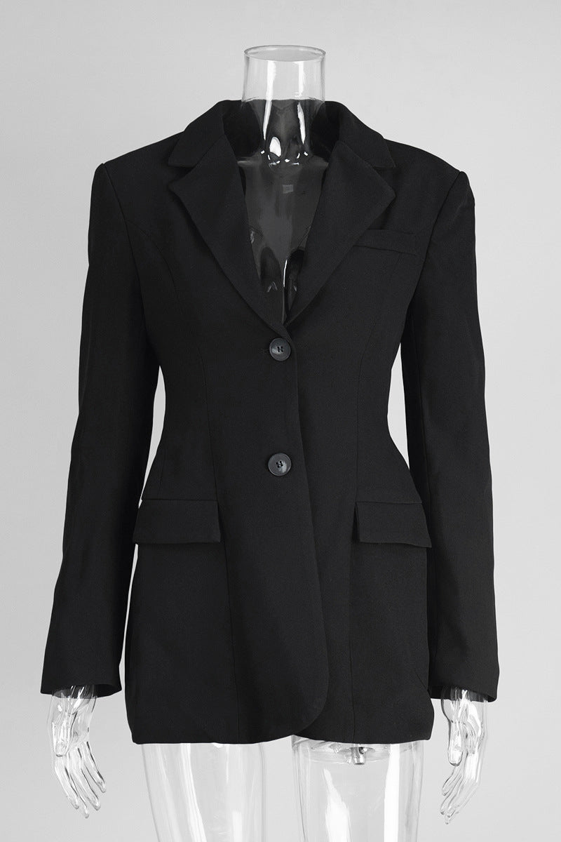 Tailored Button-Up Blazer