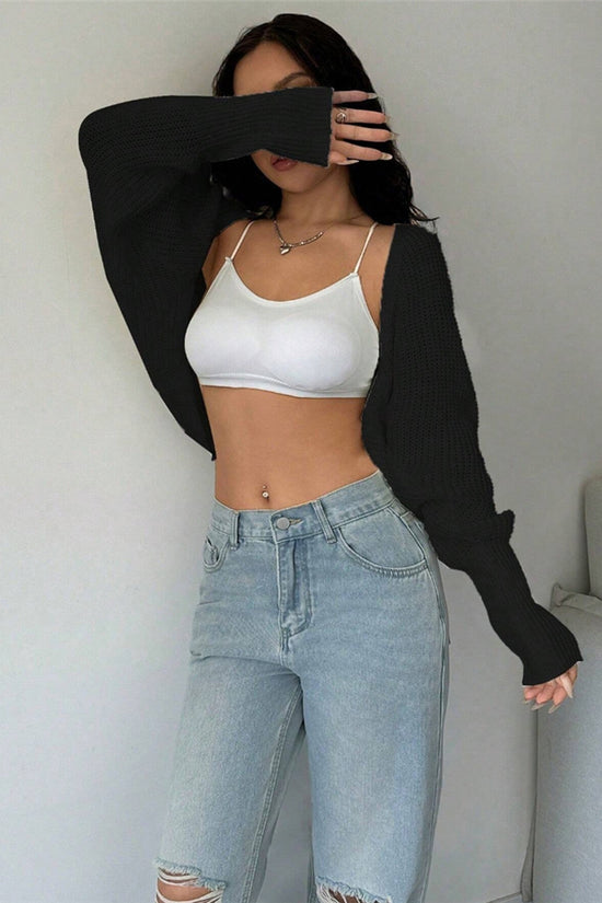Cozy Open Front Cardigan Shrug