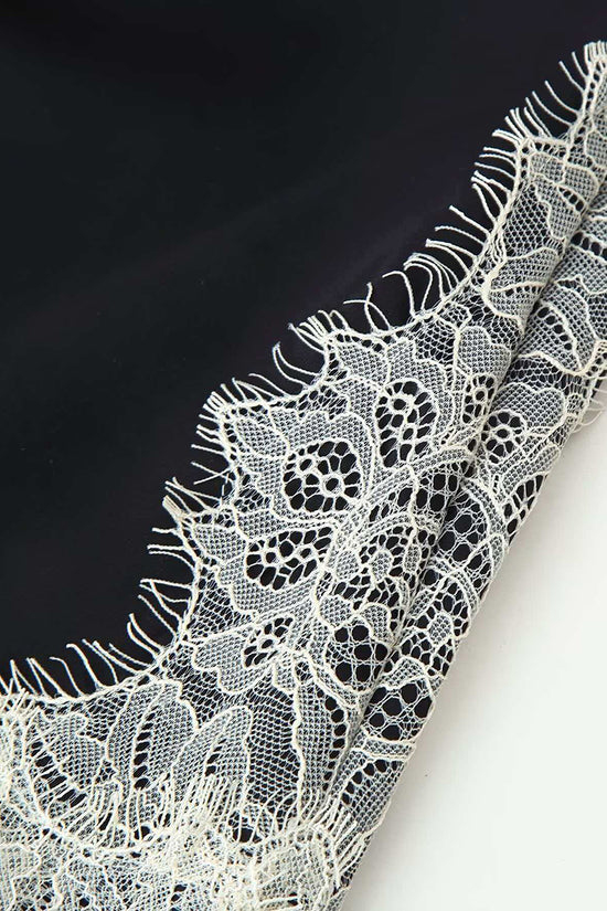 Elegant Lace Trim Mini Dress