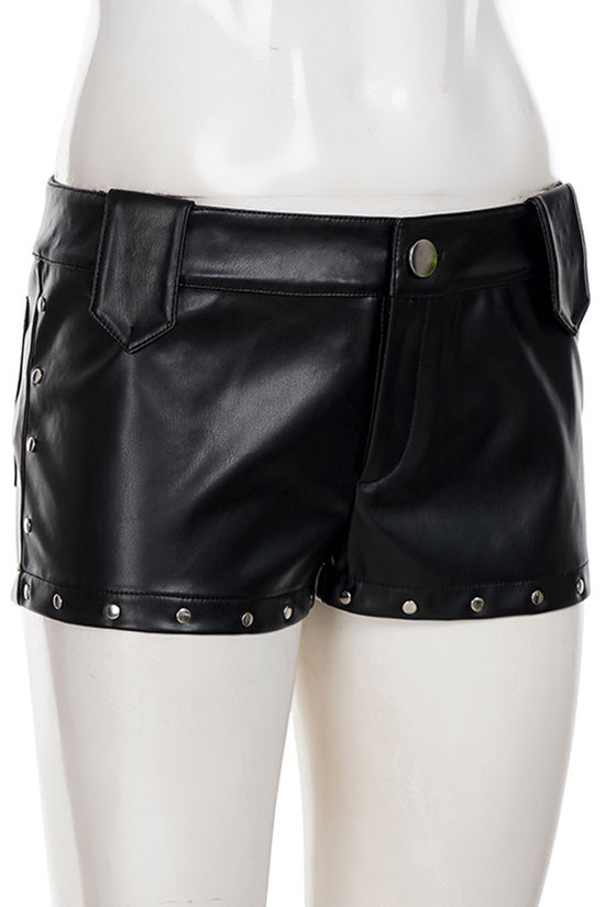 Sleek Studded Casual Shorts