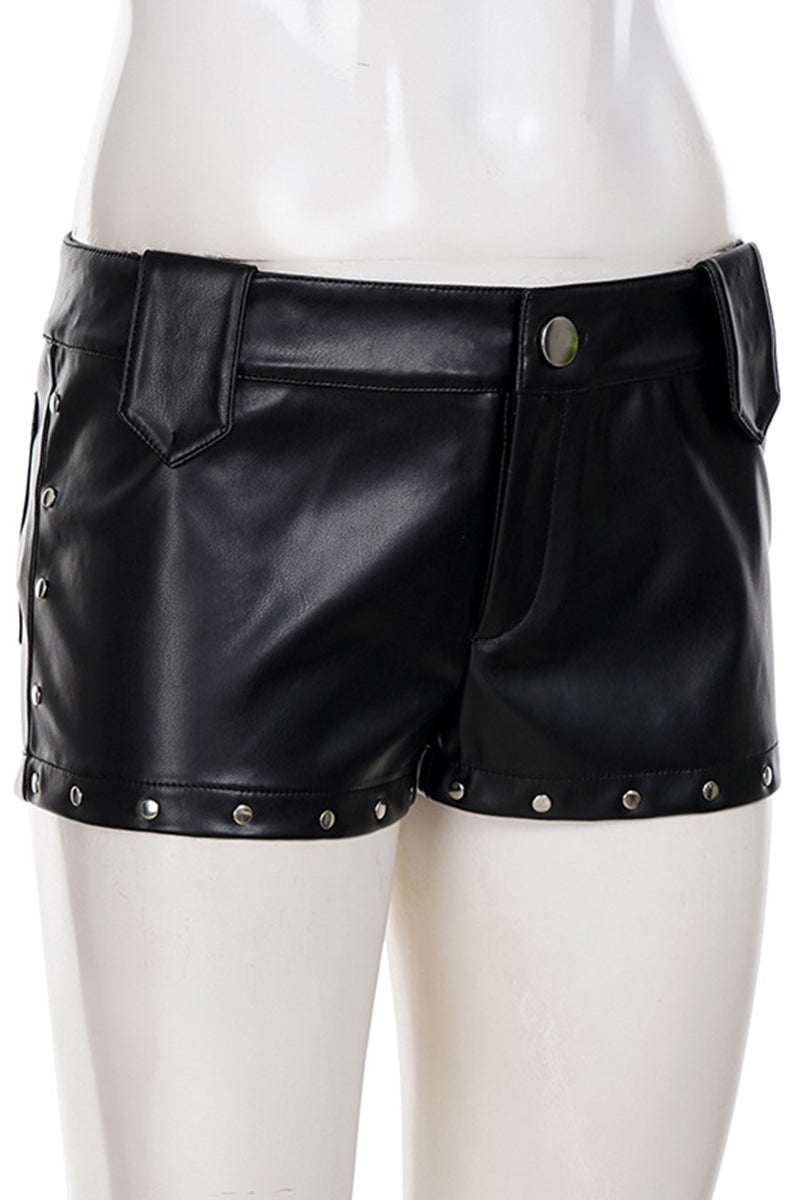 Sleek Studded Casual Shorts