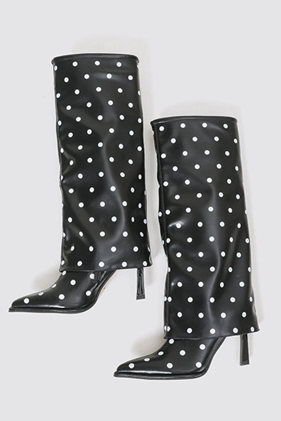 Polka Dot Knee-High Boots