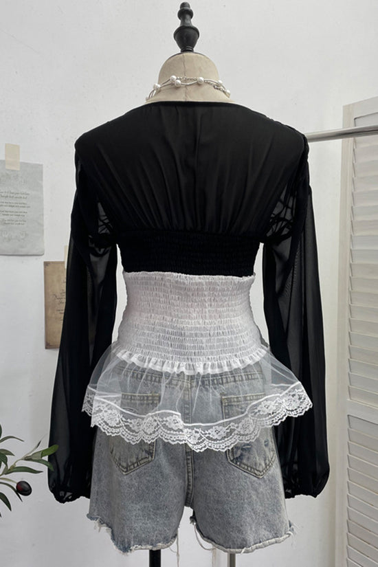 Ruched Button-Front Blouse