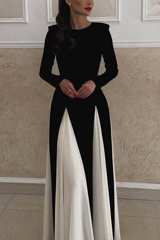 Elegant Long Sleeve A-Line Maxi Dress