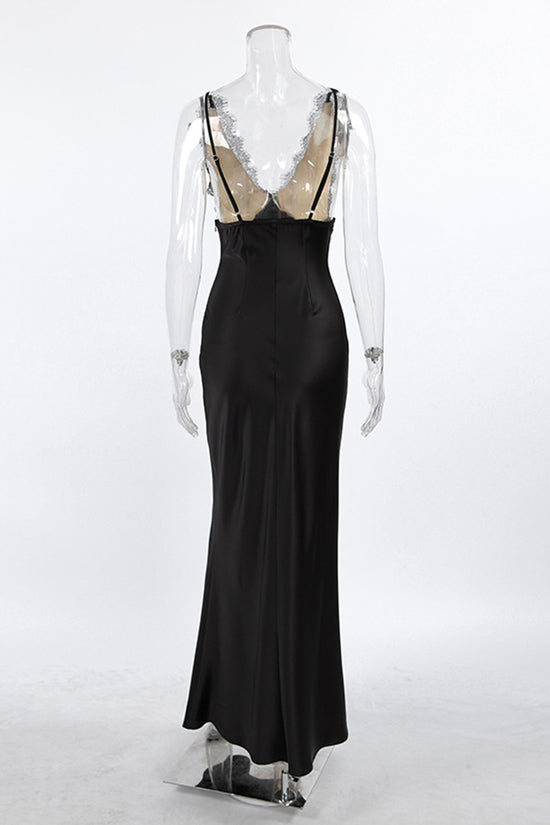 Elegant Sleeveless Lace Midi Dress