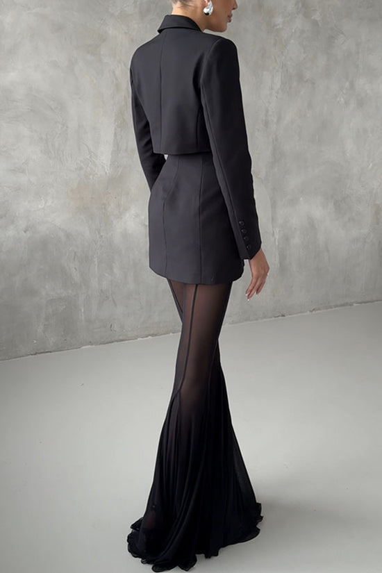 Elegant Sheer Flared Casual Pants