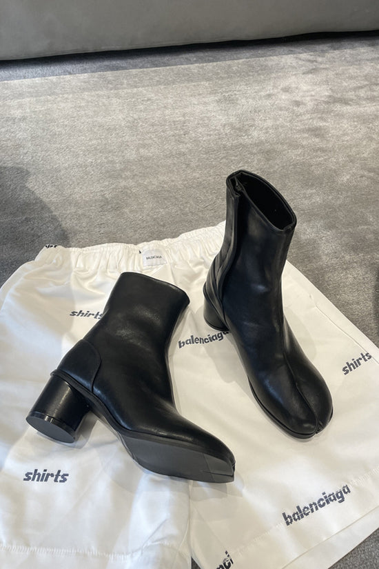 Split Toe Chunky Heel Ankle Boots