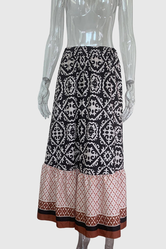 Geo Pattern Midi Skirt