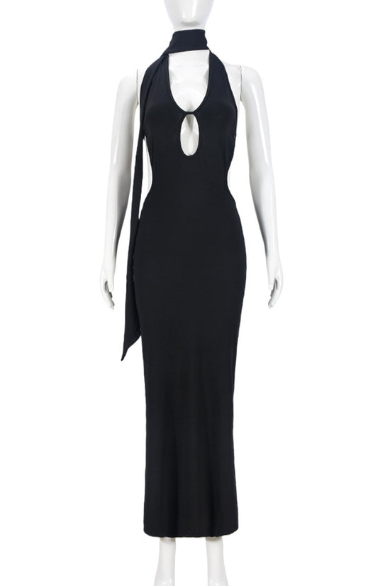 Halter Cutout Maxi Dress