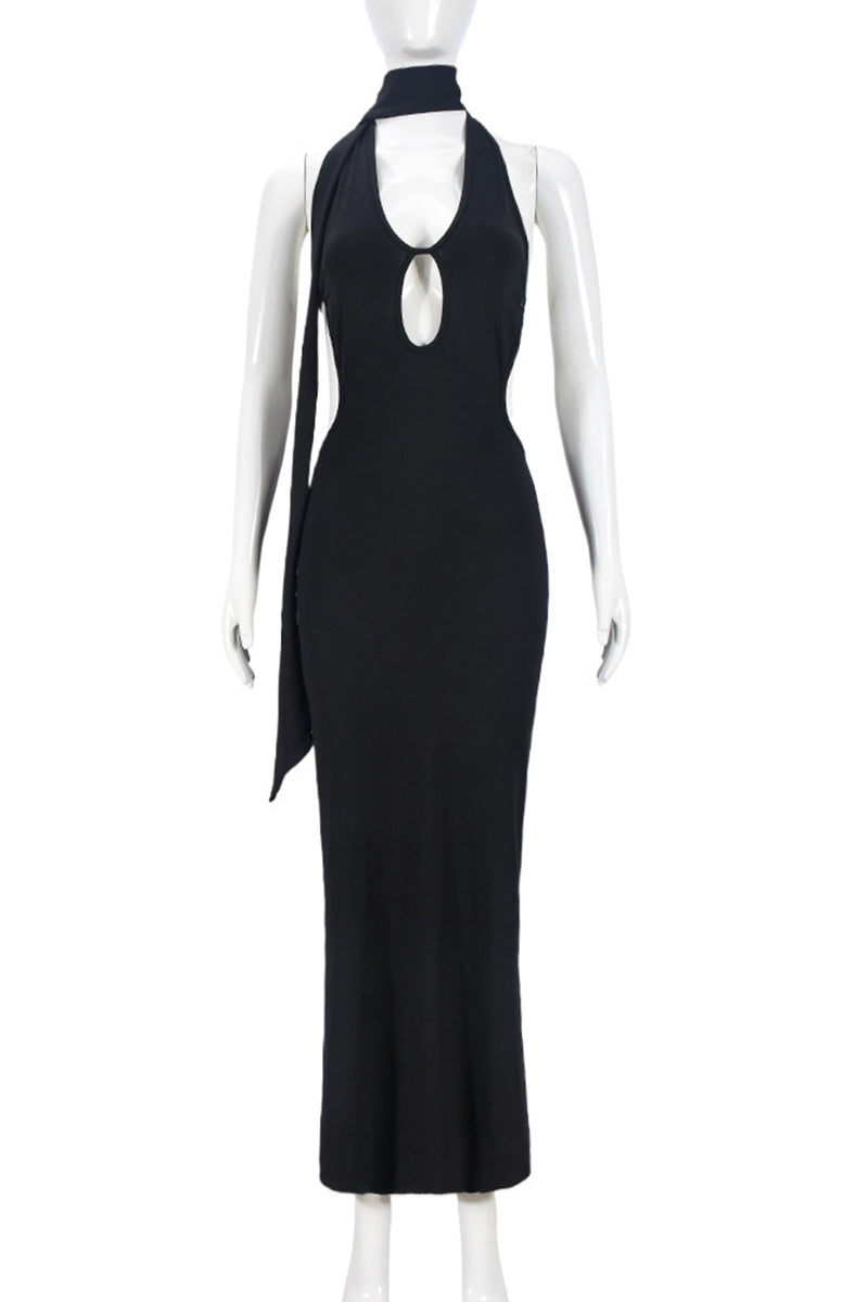 Halter Cutout Maxi Dress