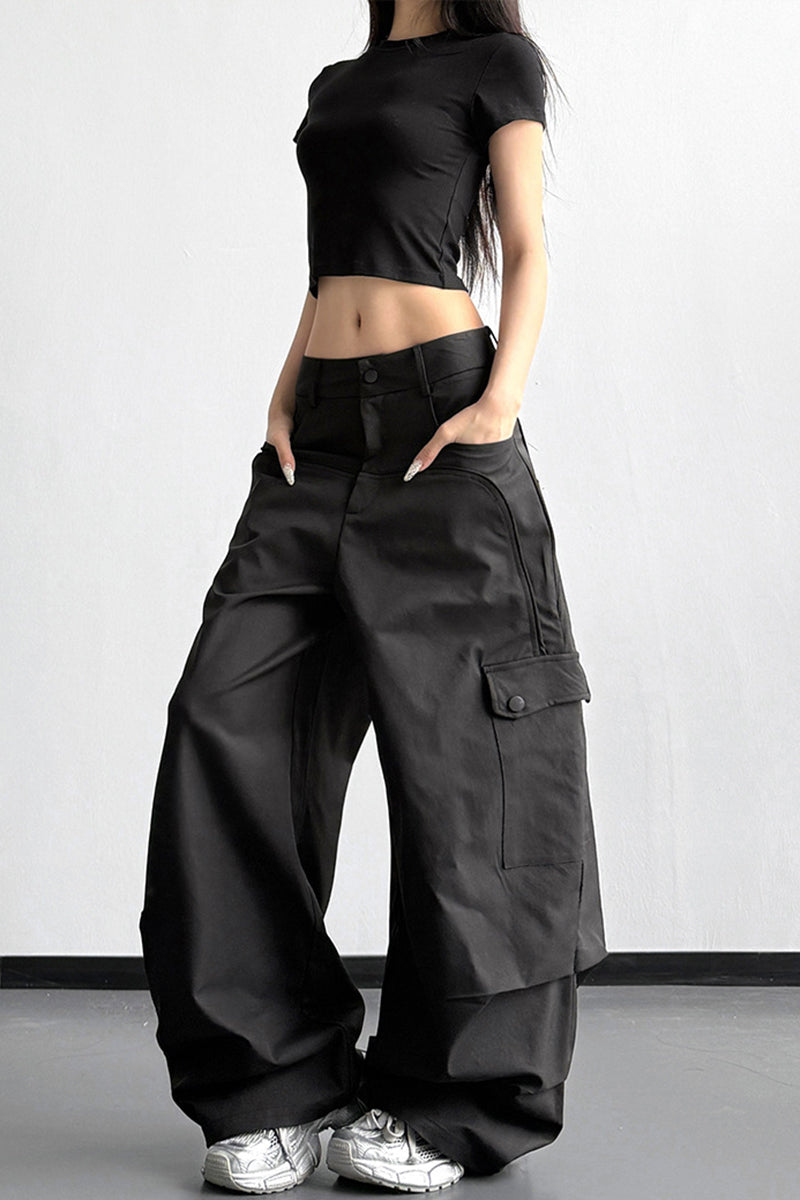 Wide-Leg Cargo Pants