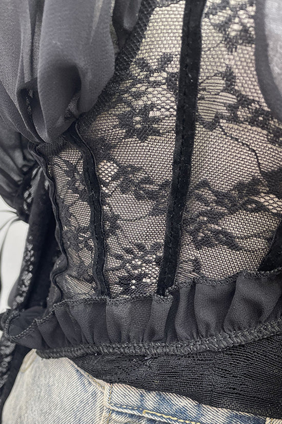 Lace Off-Shoulder Bodycon Blouse