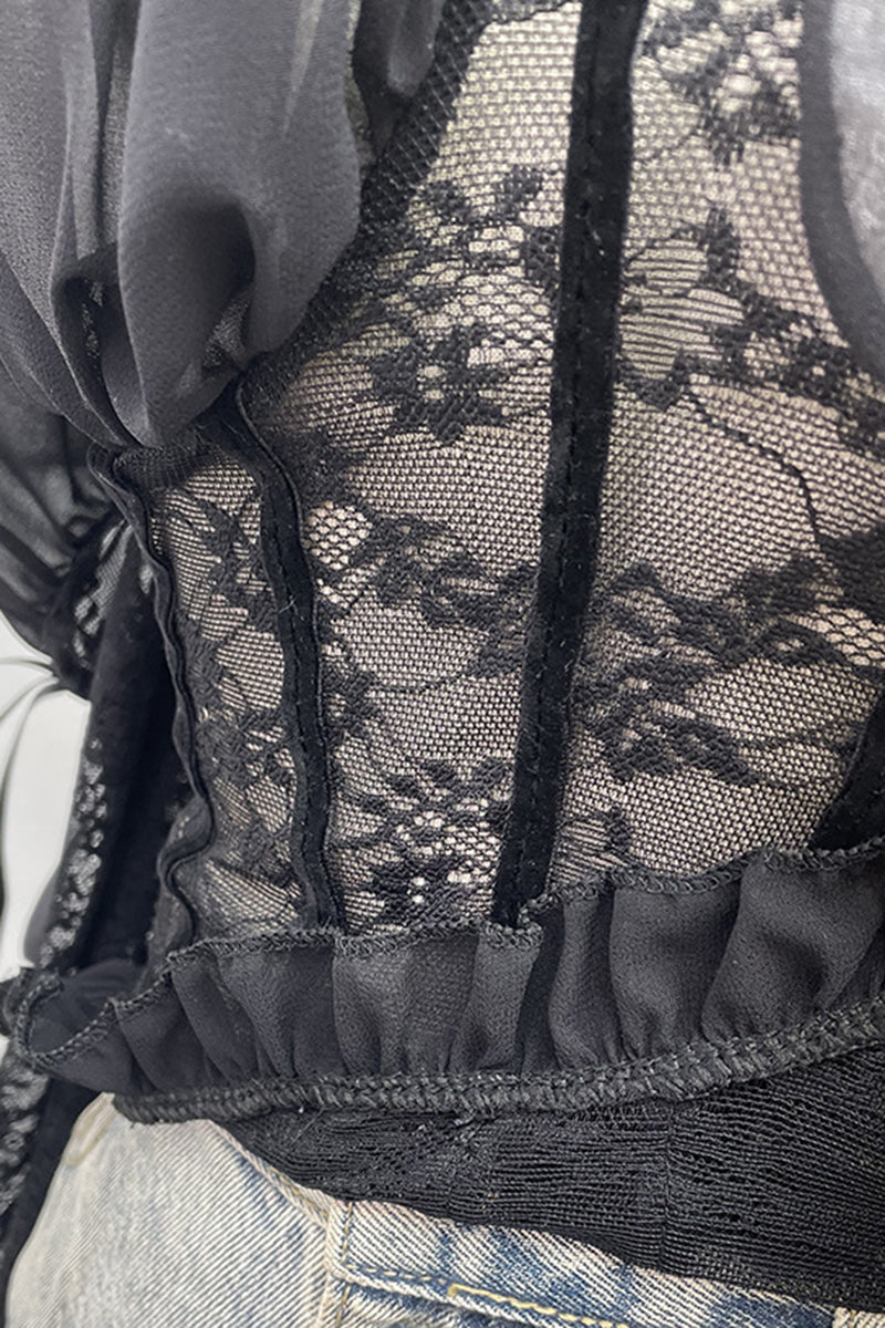 Lace Off-Shoulder Bodycon Blouse
