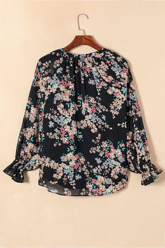 Floral Print Chiffon Blouse