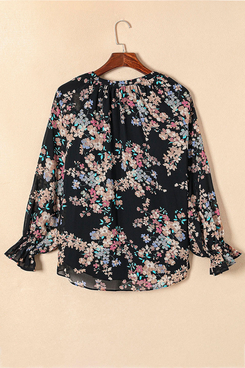 Floral Print Chiffon Blouse