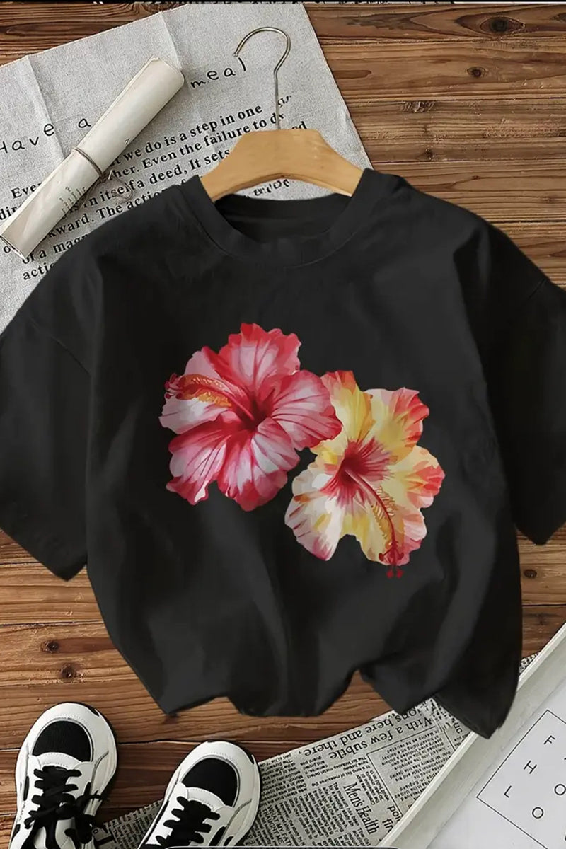 Floral Hibiscus Print T-Shirt