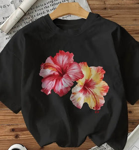 Floral Hibiscus Print T-Shirt