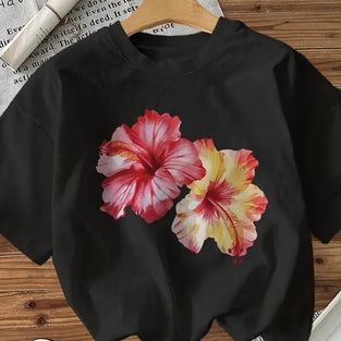 Floral Hibiscus Print T-Shirt