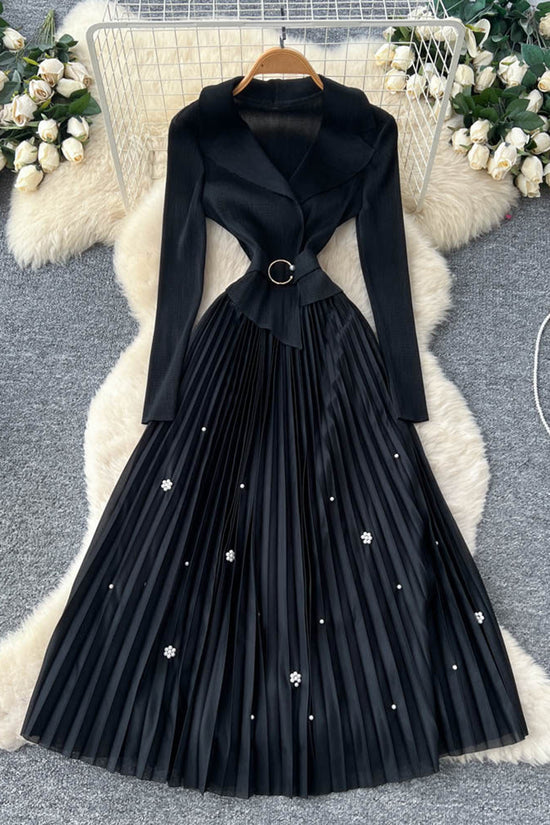 Elegant Pleated Midi Dress