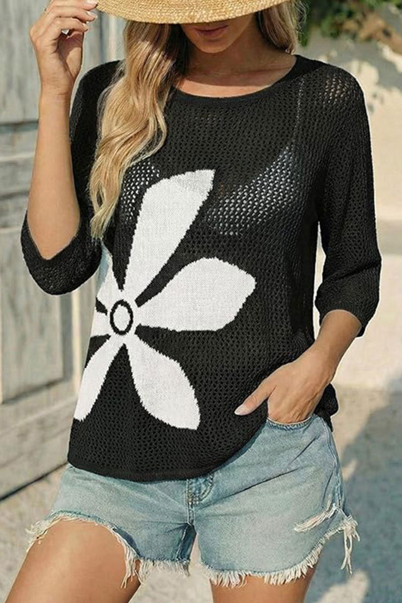 Floral Mesh Cover-Up Top