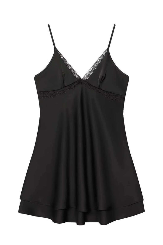Elegant Lace Trim Slip Dress