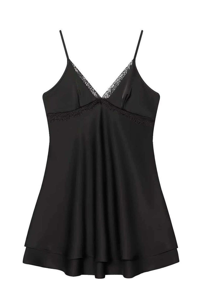 Elegant Lace Trim Slip Dress