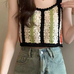 Crochet Floral Patchwork Tank Top