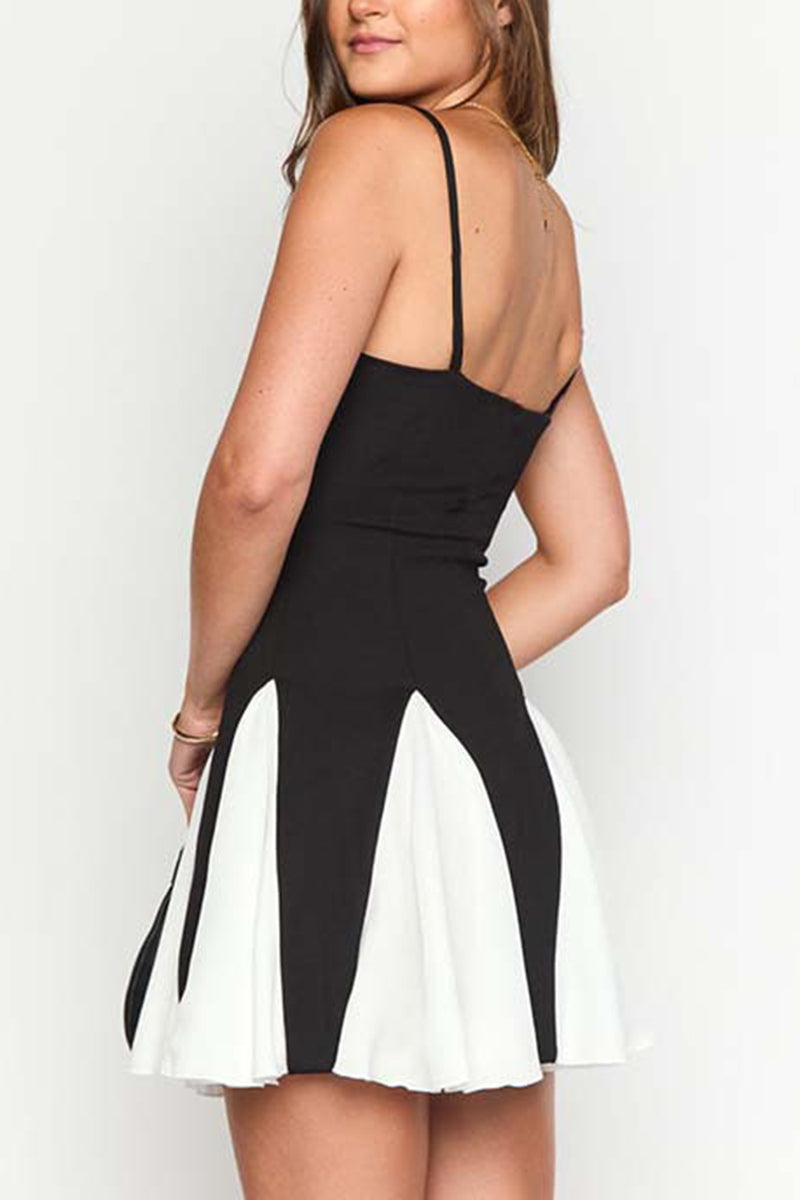 Sleeveless Colorblock Casual Dress