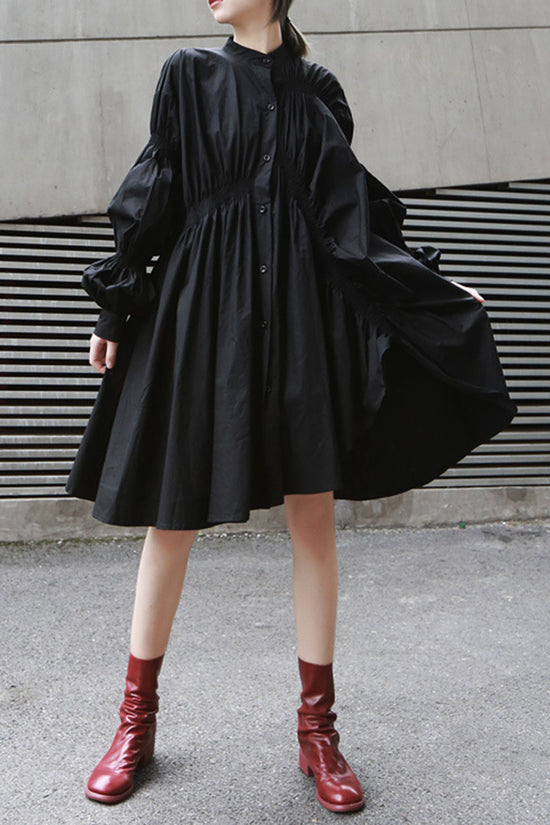 Ruched Long Sleeve Casual Dress