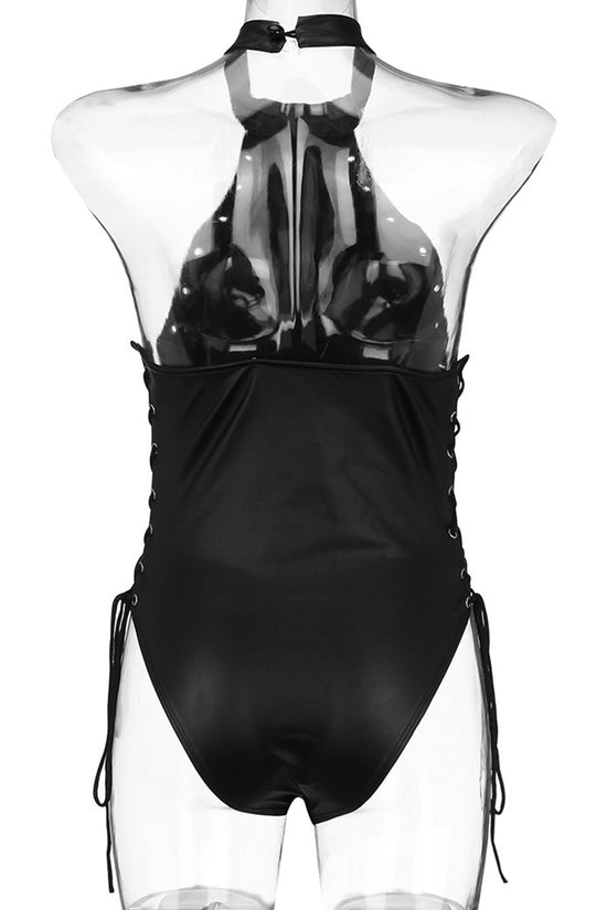 Lace-Up Halter Bodysuit