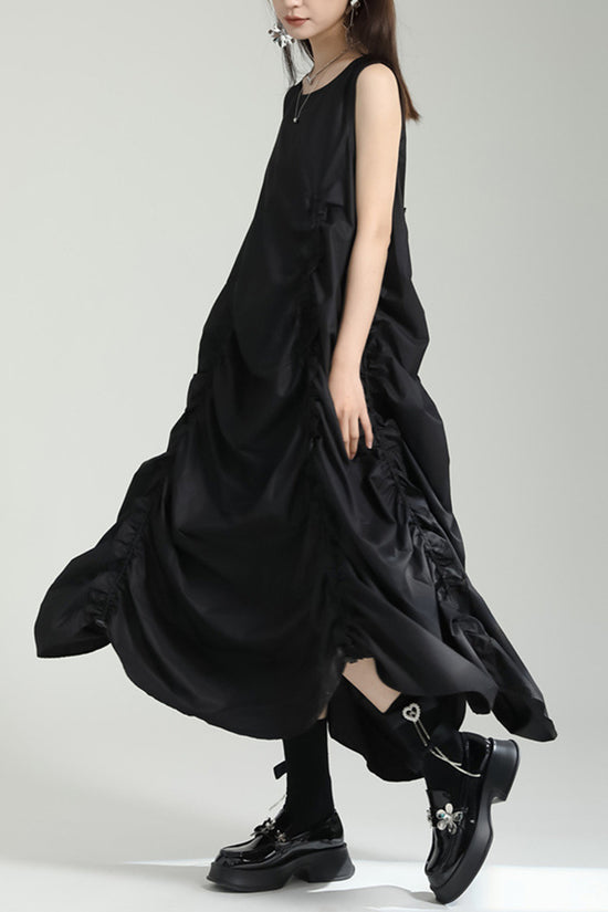 Sleeveless Draped Casual Maxi Dress