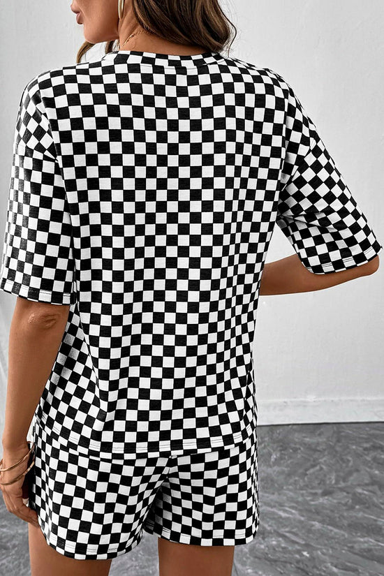 Checkerboard Sleeveless Short Set