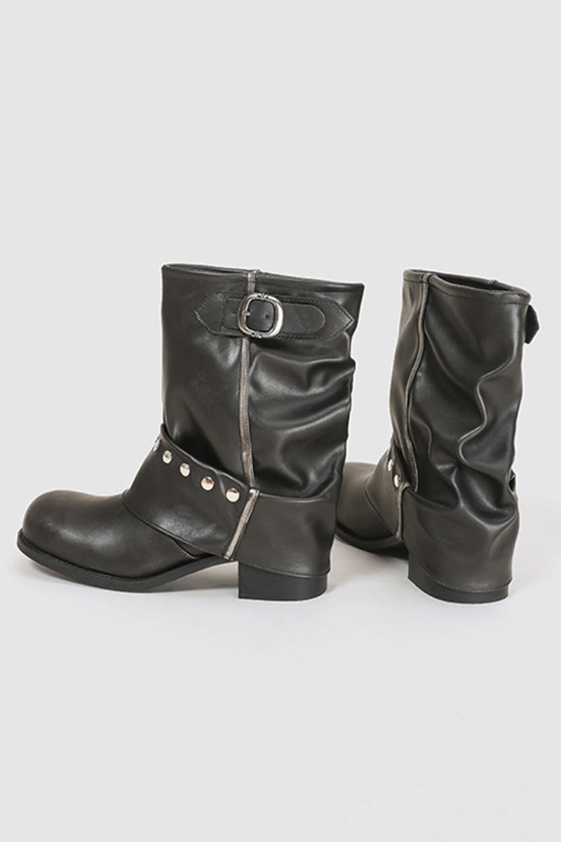 Chic Buckle Ankle Boots