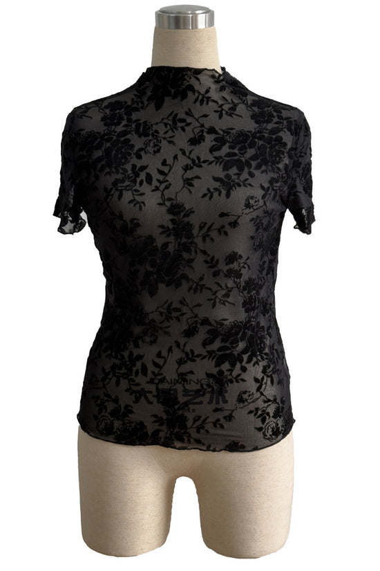 Floral Sheer Short Sleeve Top
