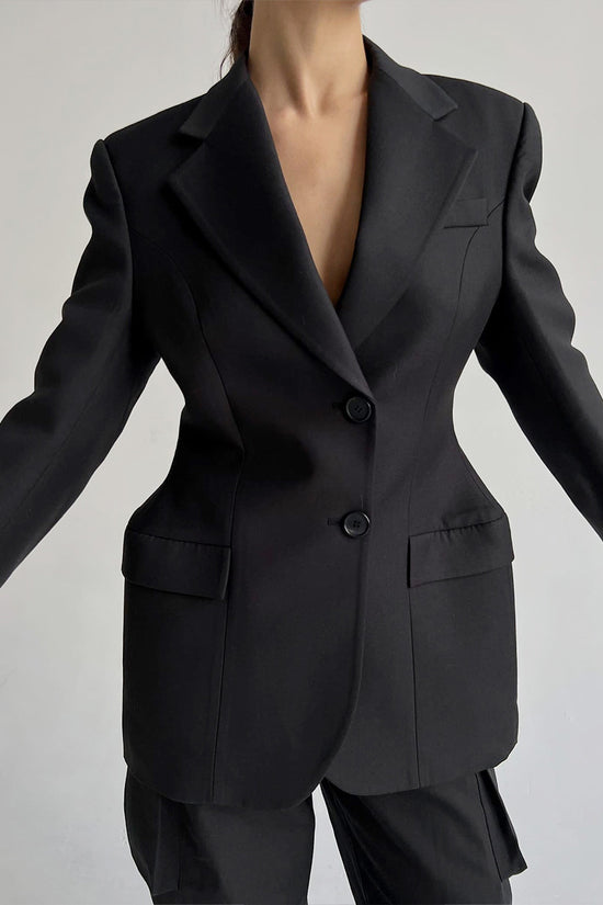 Tailored Button-Up Blazer