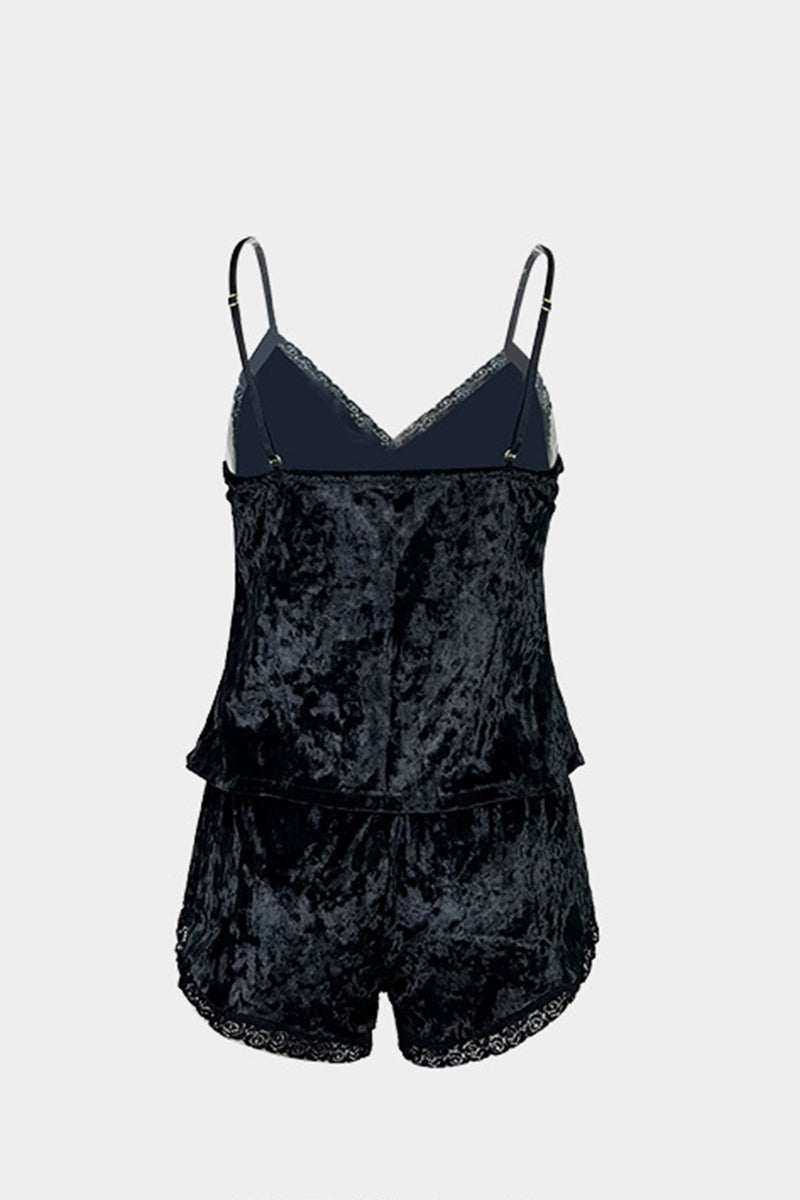 Lace Trim Sleeveless Pajama Set