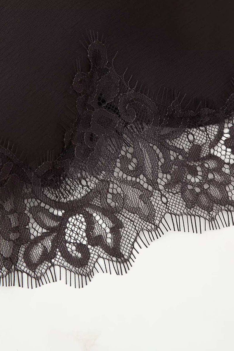 Asymmetric Lace Trim Casual Dress