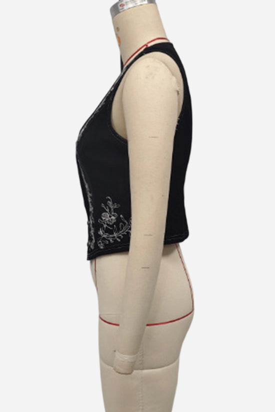 Print Button-Up Vest